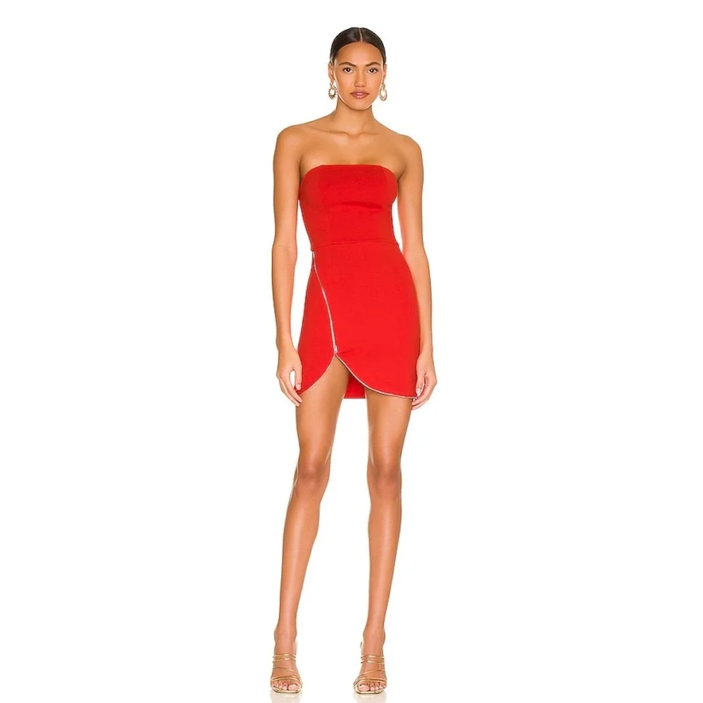 superdown‎ Nylah Front Zip Dress in Red Size Small NWT